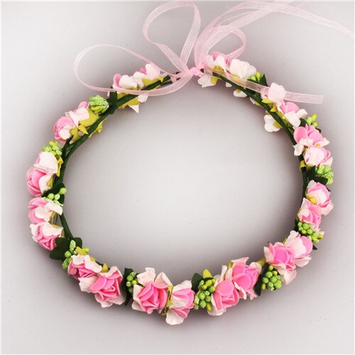 Artificial Flower Wreaths Headwears Adjustable Decorative Flower Crowns For Home Wedding Party Bride Hair Decoration Photo Props: 7
