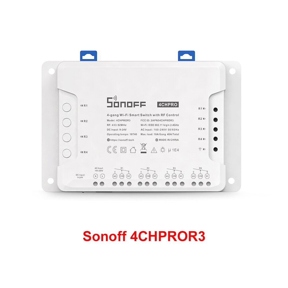 Itead Sonoff 4CH Pro R2/R3 Wifi Switch 4 Channel Inching Self-Locking Interlock Smart RF Control Remote Switch Work with Alexa: Sonoff 4CHPROR3