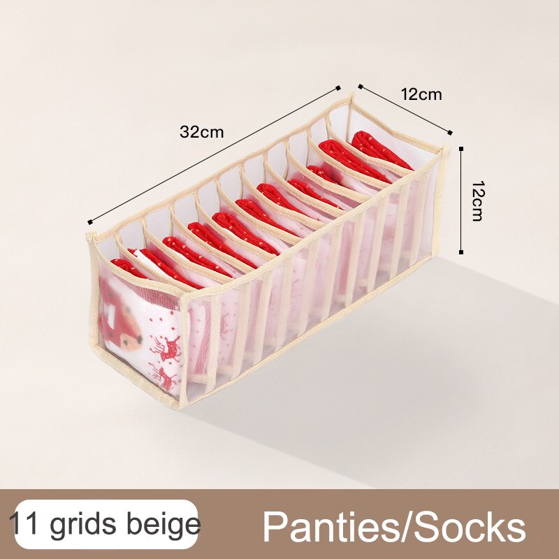 Wandschrank organizer für socken hause getrennt unterwäsche lagerung Kasten 7 Gitter Jeans bh veranstalter faltbare schublade organizer Schlafsaal: Braun