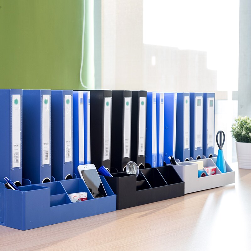 Delikatessen 78981 kunststoff Dokument Kasten mit stift Stand HÜFTEN datei korb datei tablett dokumente Verwaltung blau schwarz grau farben Optional