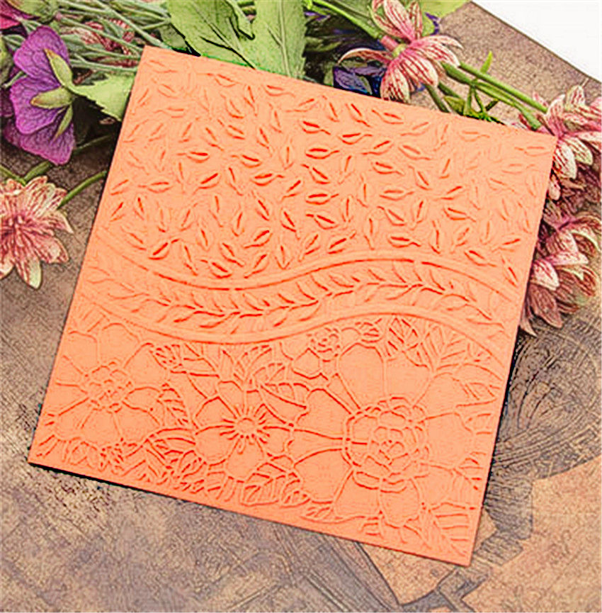 15x15cm flowerbeds Embossing folders Plastic bump Scrapbooking DIY Template Fondant indentation Cake Photo Album Card Make