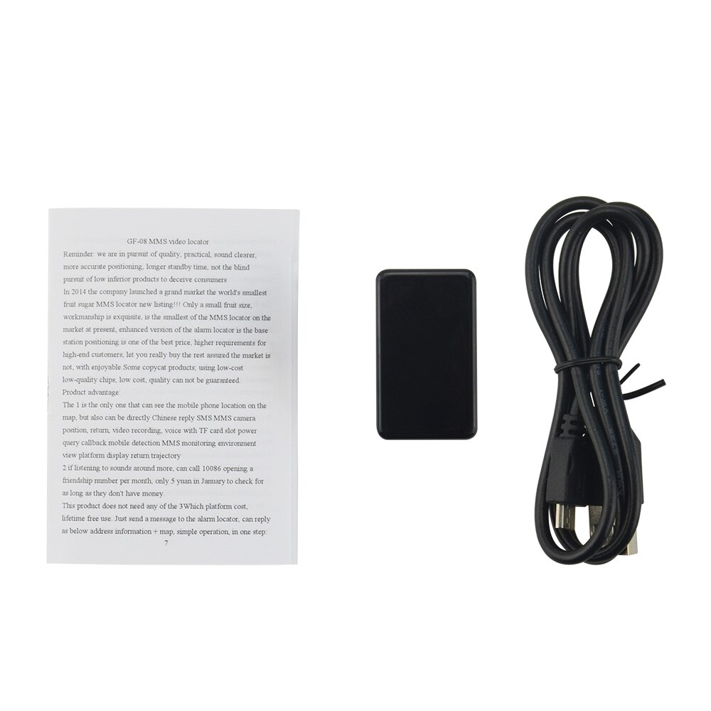 Mini rastreador portátil GSM/GPRS, localizador parlante de vídeo en red, GF-08, batería de iones de litio de 3,7 V y 400mAh, tiempo de espera largo, mini rastreador gsm: no box