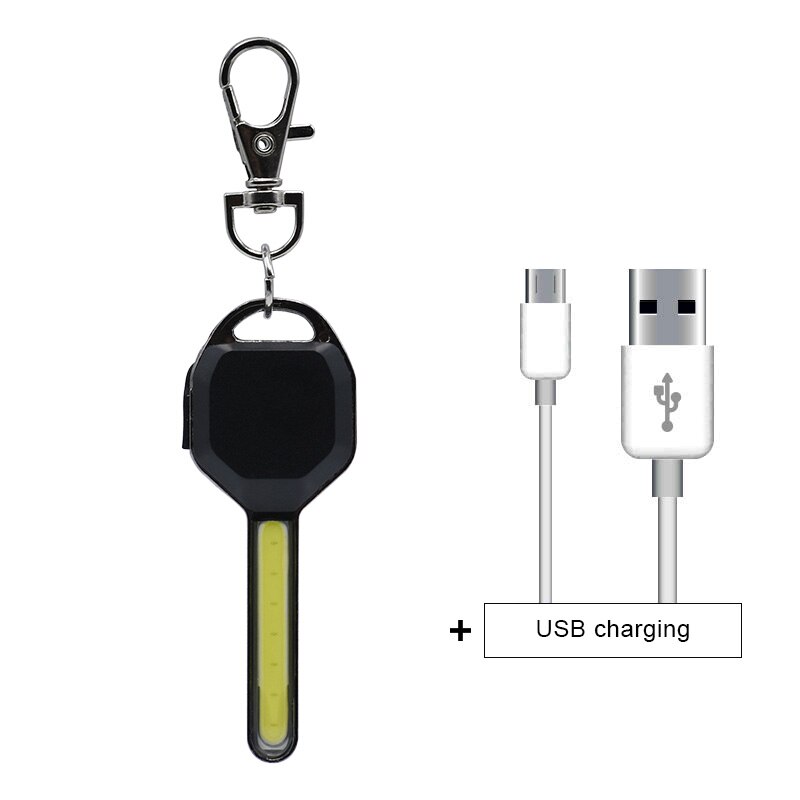 Coba mini linterna LED llavero luz llave portátil linterna pequeña linterna 2 modos al aire libre brillo USB recargable: Default Title