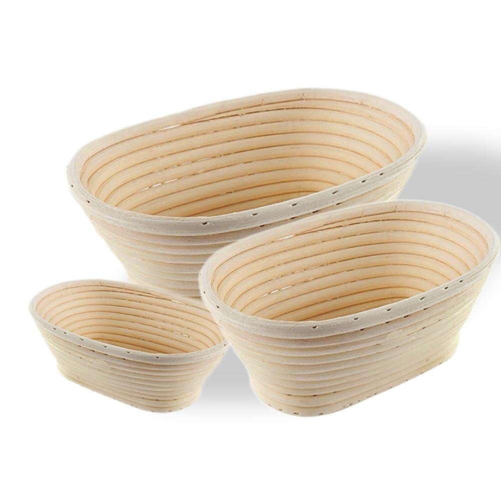 1pc Europese Stijl Brood Gisting Mand Ovale Natuurlijke Rotan Manden Voor Bakken Tools Verschillende Proofing Proving Mand