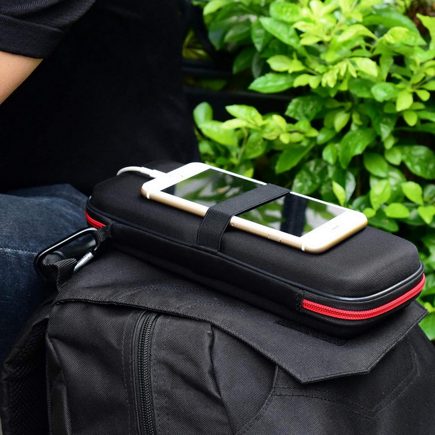 Portable Travel Hard EVA Shockproof Carrying Bag Case Pouch Storage Box with Carabiner for External Battery Pack Power Bank