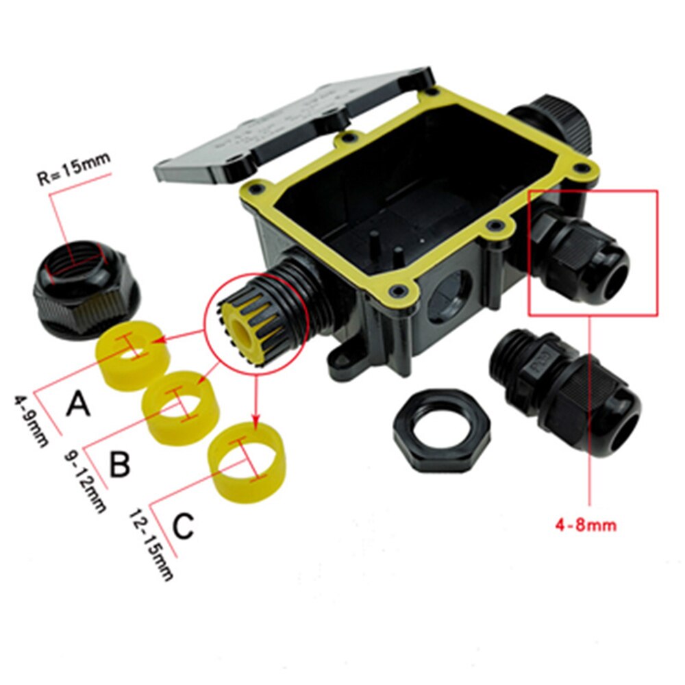 Junction box Waterproof Cable connection Junction box 450V IP68 socket Fire Resistant Junction box 24A