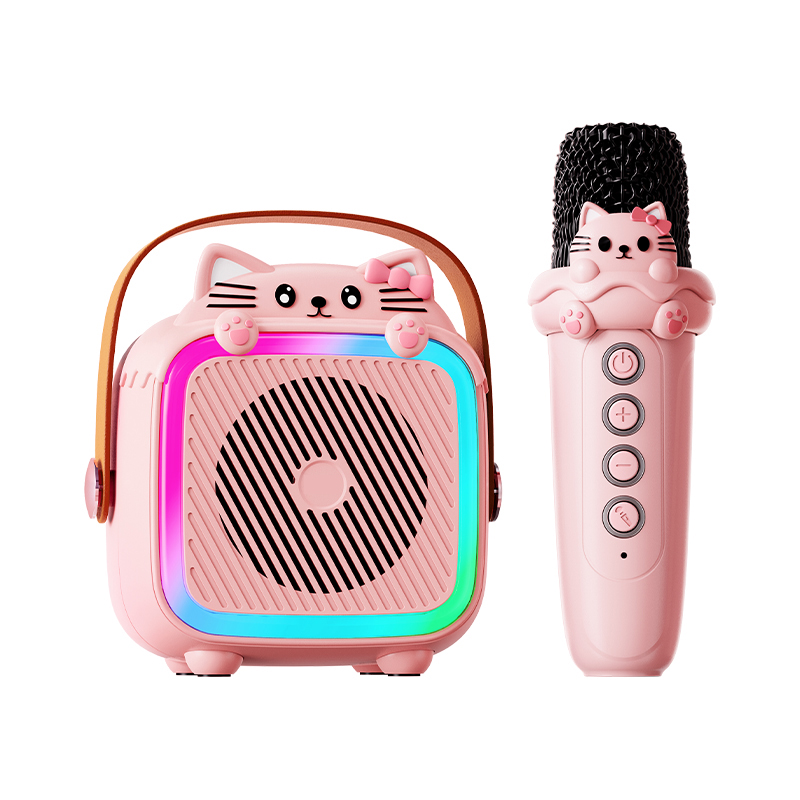 Karaoke Machine 5.3 Bluetooth Speaker System 3D Surround Speakers Wireless Microphones Home Family Singing Children's Kids: green