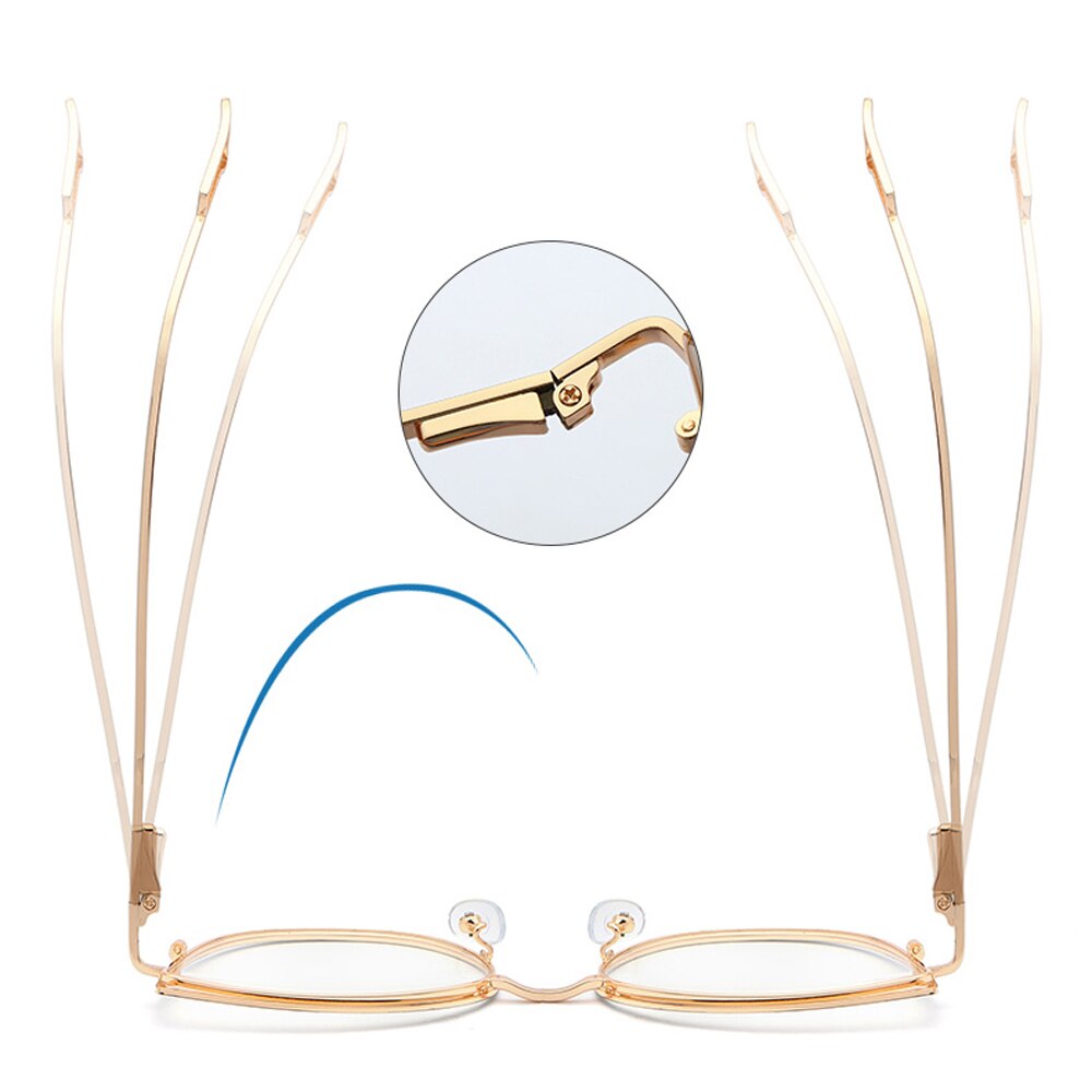 Peekaboo-gafas con filtro de luz azul para mujer, a la lentes transparentes, montura de gafas de ojos de gato ópticas metálicas, montura dorada, color blanco
