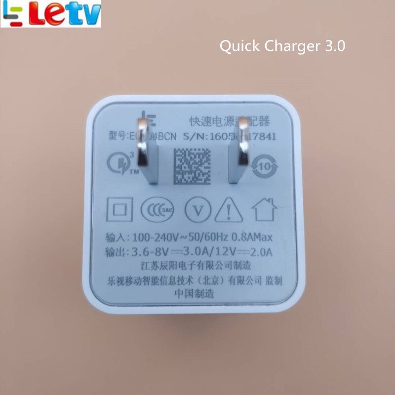 Letv leeco le s3 x626 rápido cargador rápido Letv leeco le Pro 3 /max/2 /X522/le2 UE/QC 3,0 usb de carga adaptador de pared cable de tipo C