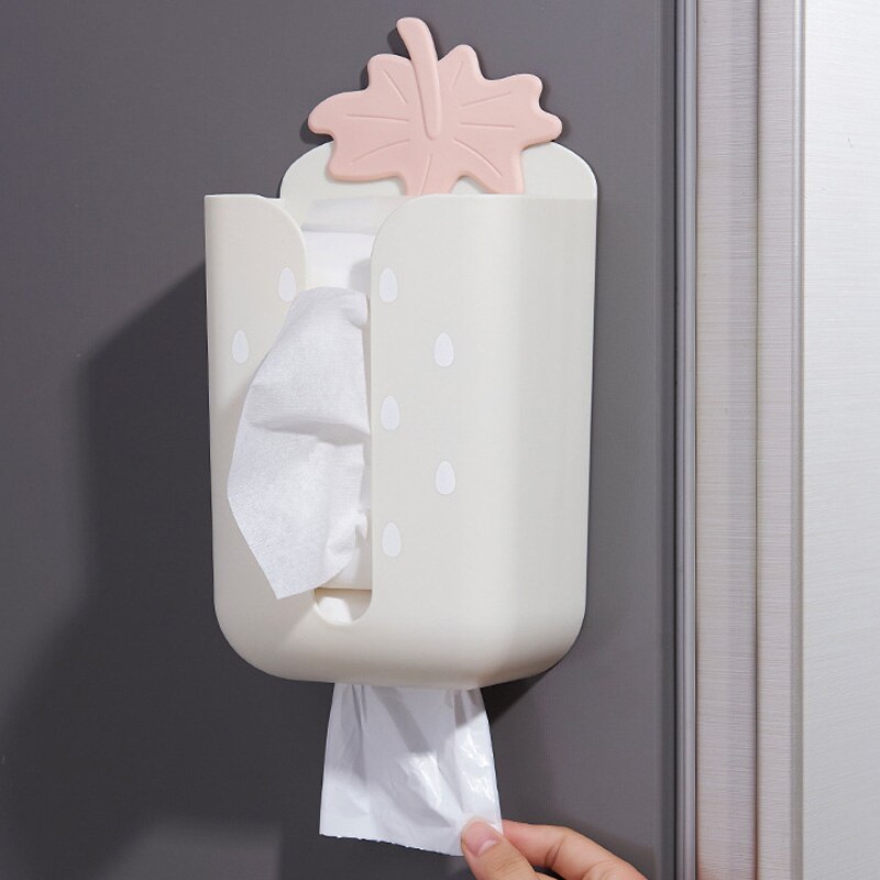 Household Multifunctional Paper Towel Box Hanging Living Room Household Lovely Kitchen Napkin Paper Cylinder Suction Box Holder