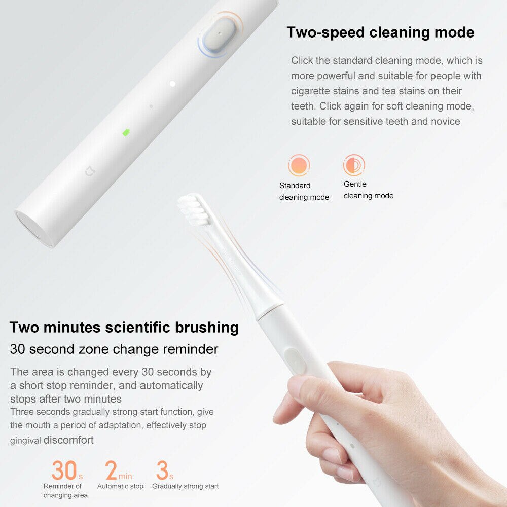 xiaomi Mijia T100 Sonic Electric Toothbrush Adult Ultrasonic Automatic Toothbrush USB Rechargeable Waterproof Tooth Brush Xiaomi