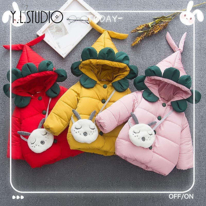 Y.L.STUDIO-abrigo de invierno para niño niña, de dibujos animados, Thcik, ropa de bebé con capucha, chaqueta acolchada de algodón para bebé