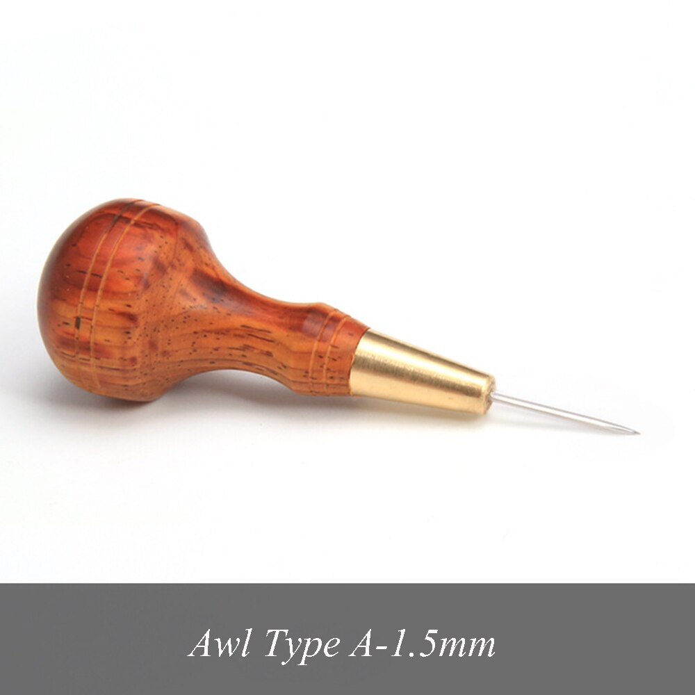 Stitching Awl with Diamond Shape Blade cutter cutting leather cut with good wooden handle leather craft DIY awl: type A 1.5mm