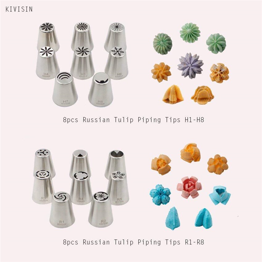 109pcs Cake Decorating Kit Case Baking Tools Set Piping Tips Pastry Bags Reusable Silicone Bags Couplers Scrapers Flower Nail