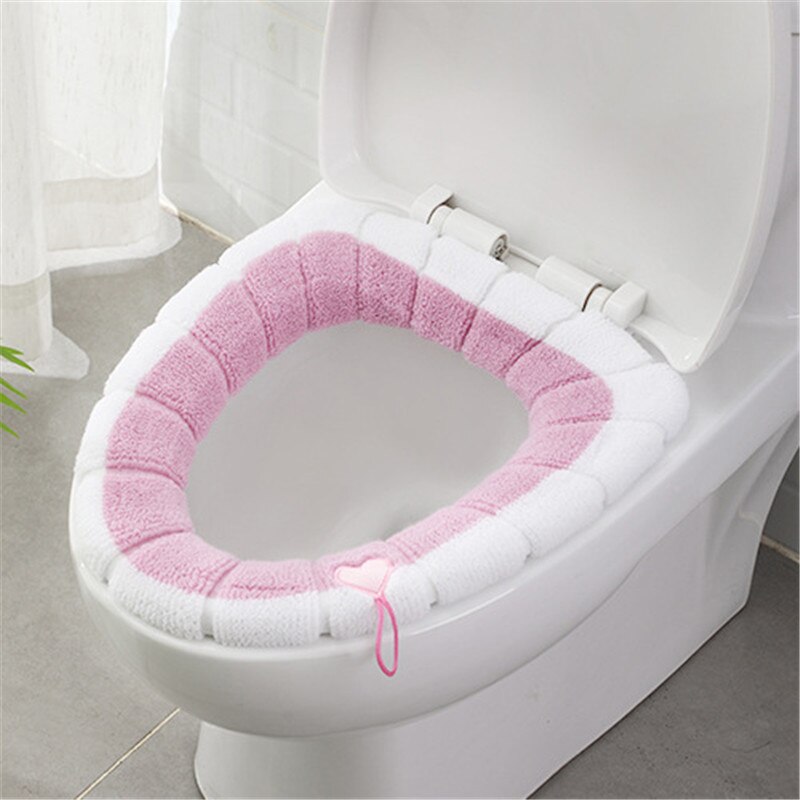 Zachte Toilet Seat Cover Comfortabele Universele Toilet Seat Cover Warm Herbruikbare Wc Mat Seat Case Wc Deksel Cover: pink