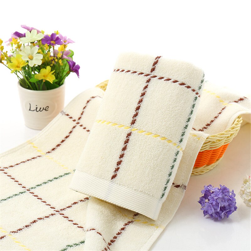 Jacquard Plaid 33*74 cm Soft 100% Terry Hand Towels for Adults Decorative Face Bathroom Hand Towels Toallas de Mano V5841