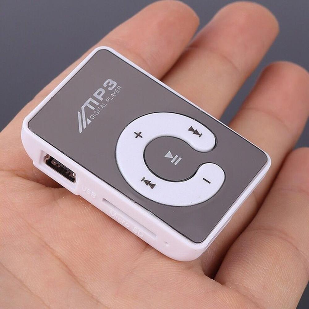 Kleine Formaat Draagbare MP3 Speler Mini Lcd-scherm MP3 Muziekspeler Ondersteuning 32Gb Geen Scherm Spiegel MP3: white