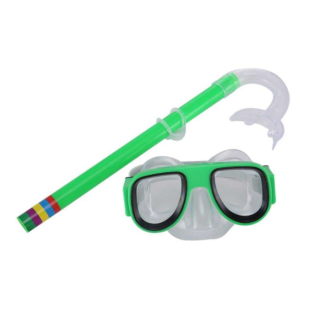 Kids Zwembril Anti Fog Eye Zwemmen Siliconen Bril Glas Professionele Zwembril Snorkel Set Scuba: Green