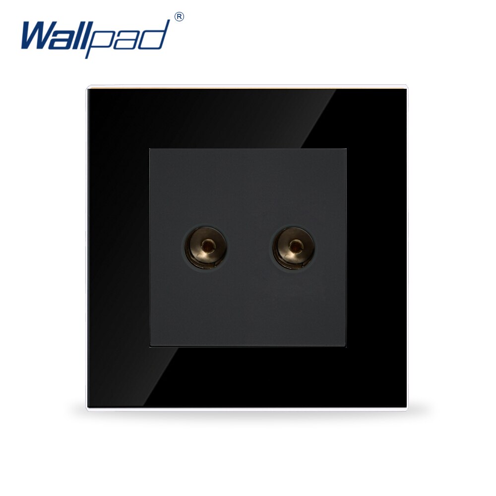 Prise murale Double TV panneau verre 86mm x 86mm, pad mural Double sortie de télévision