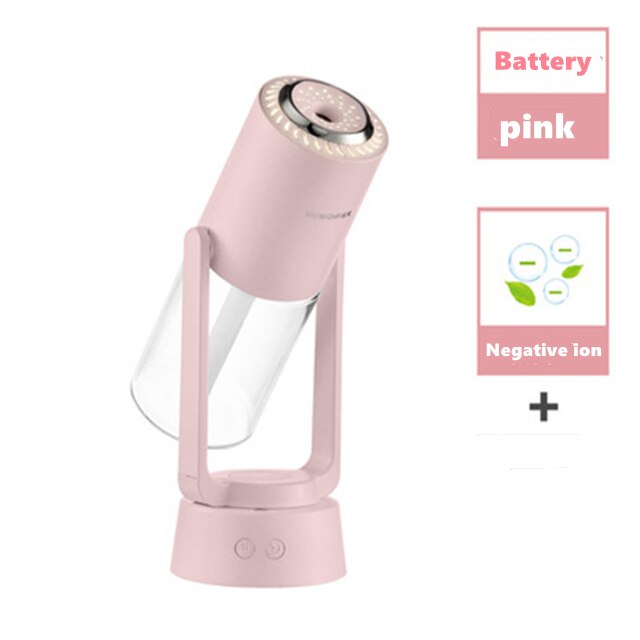 Auto-Rotate Draadloze Magic Shadow Luchtbevochtiger Usb Mist Spuiten Projector Lamp Ultrasone Cool Mist Maker Geurverspreider Voor Thuis: pink