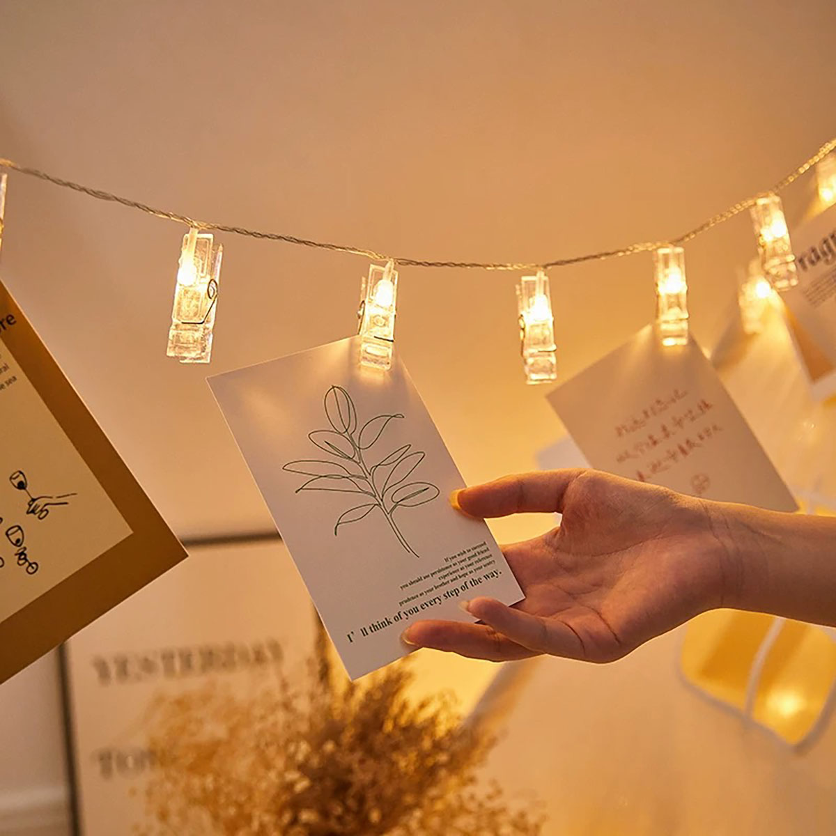 LED-Clip, Lichterkette, kreativer Fotoclip, Schlafzimmer, Hintergrund, Zauberstab, , Party, Dekoration, warm und romantisch