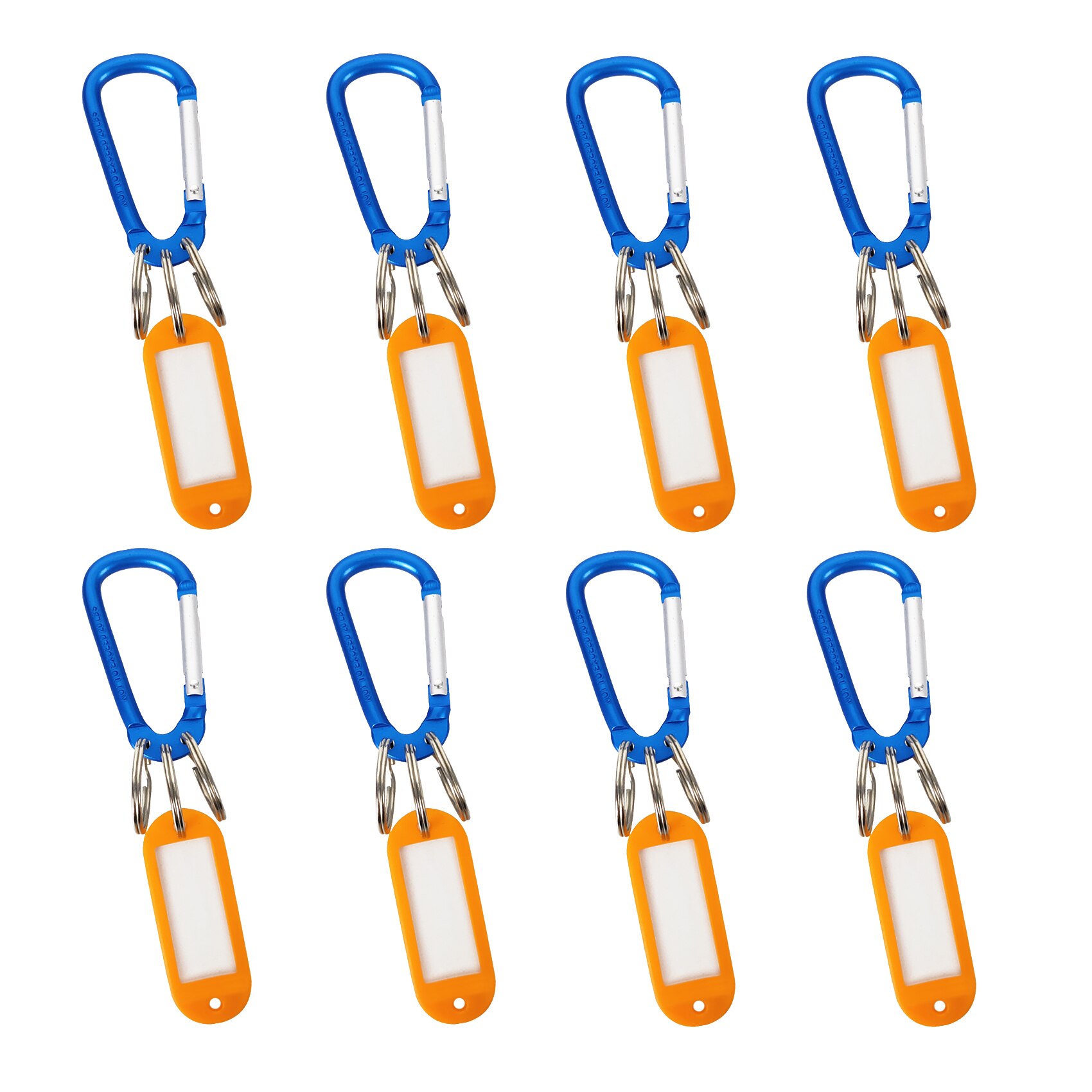 F Aventik 6 couleurs en aluminium d-forme mousqueton pince boucle 6cm avec 3 porte-clés 1 étiquette nominative Multi usage pour randonnée porte-clés: blue of 8pcs