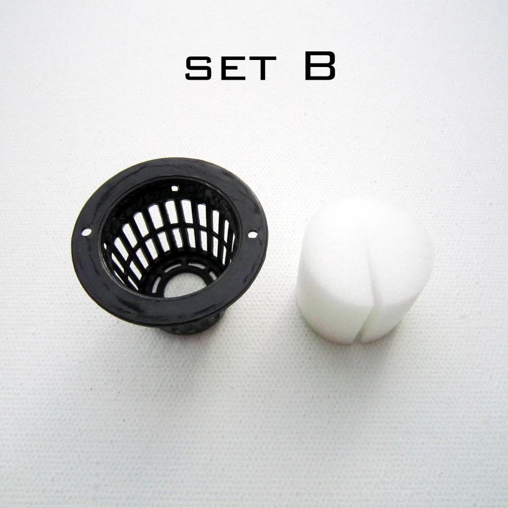 Maceta de malla negra, cesta de vaso con malla + Collar de clonación, inserto de espuma, verduras hidropónicas, semillas para cultivar plantas, germinación, 5 tamaños, 10 Uds.: 10 sets B