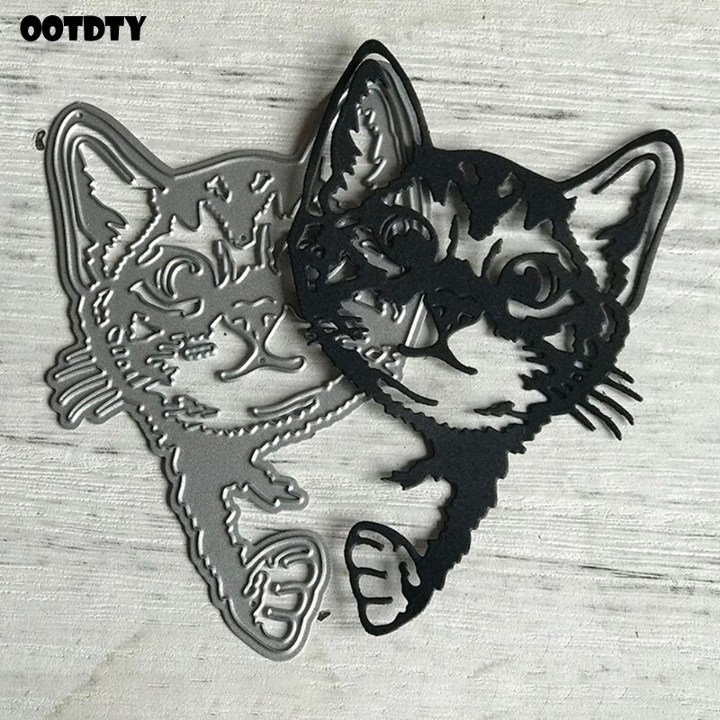 Lying Cat Metal Cutting Dies Stencil Scrapbooking DIY Album Stamp Paper Card Embossing Decor Craft Dies for