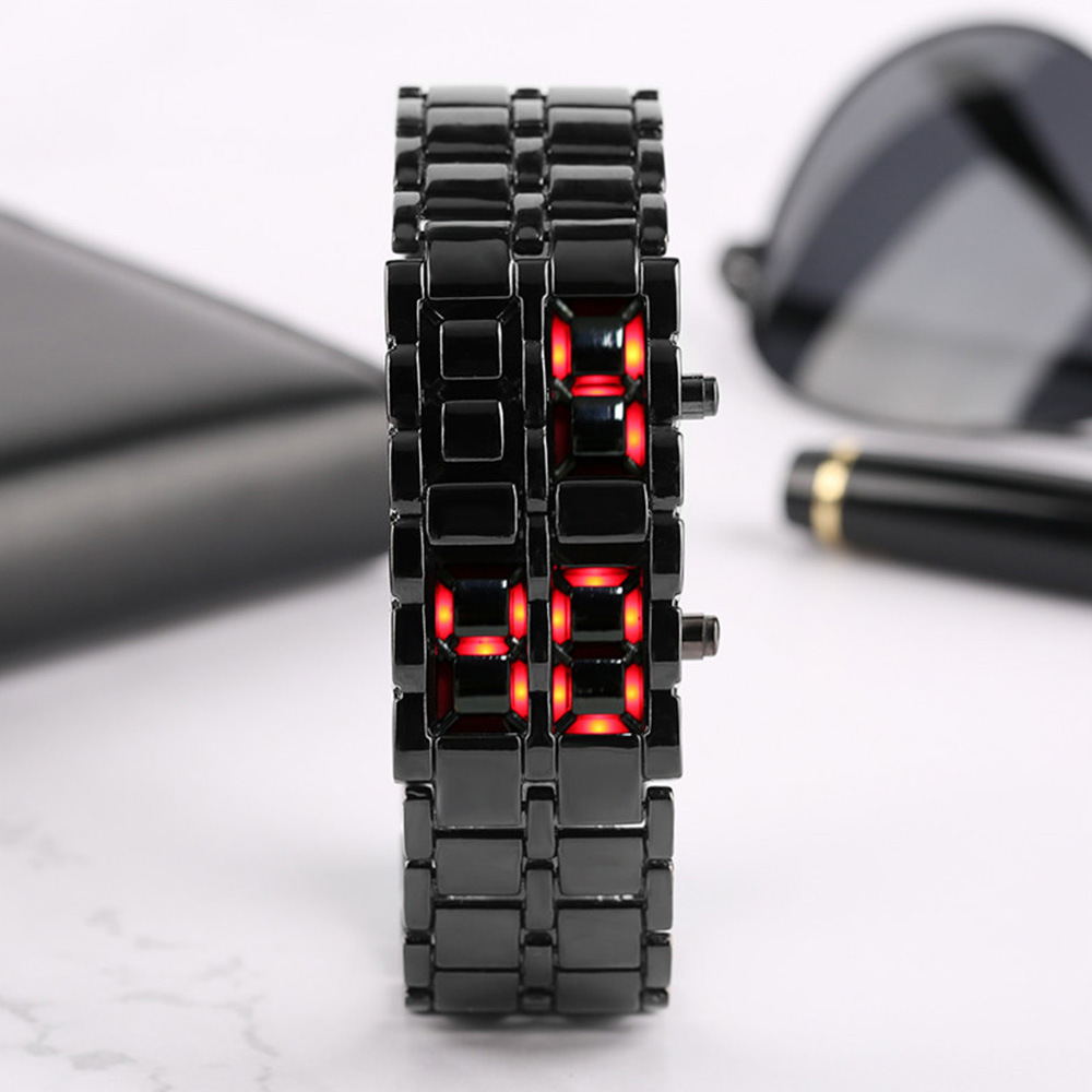 Led Lava Horloge Steel Man Horloges Verkoop Mode Digitale Polshorloges Voor Mannen Elektronisch Horloge Relogios Masculino