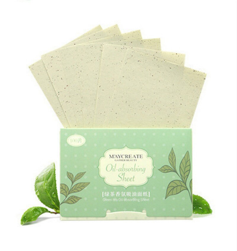 Toallitas de limpieza Facial, toallitas de papel secante, Control de aceite, herramientas de maquillaje, pañuelo absorbente de aceite, 100 Uds.: mint