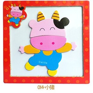 Holzspielzeug 3D Magnetische Puzzle Holz Baby Spielzeug Tiger/Bär Frosch Cartoon Tiere Kühlschrank Magnet Pädagogisches: Caw