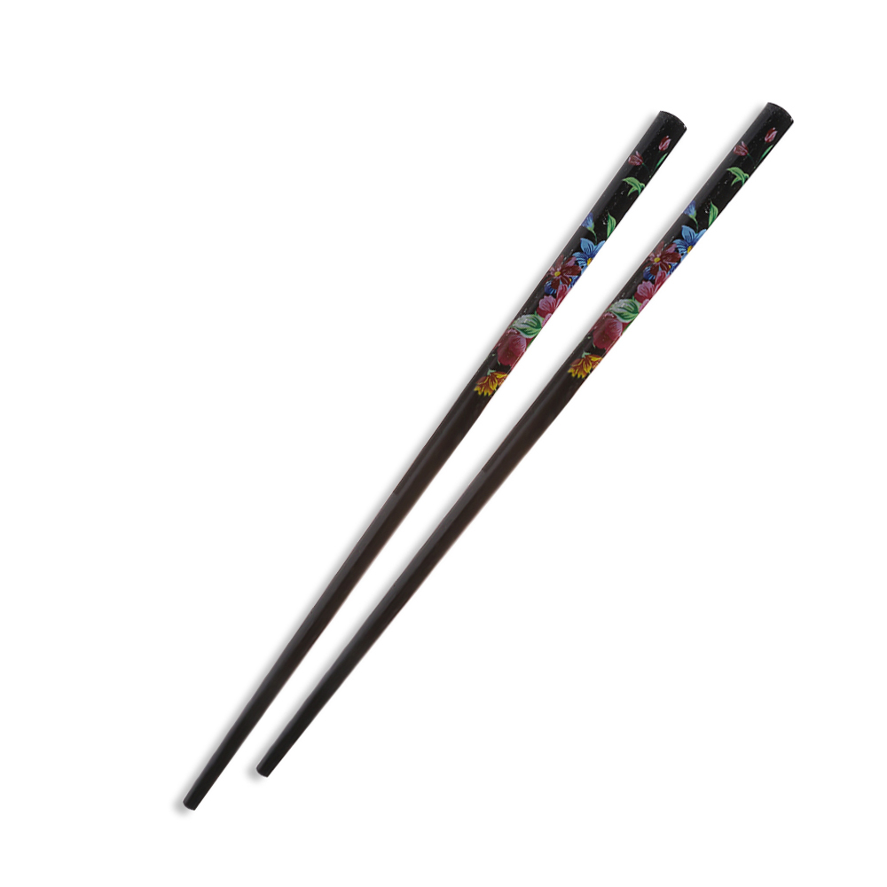 2 stks/set Handgemaakte Haar stok Vintage Schilderen haarspeld Kleurrijke Natuurlijke hout voor vrouwen Japanse haarspeld Hout Chinese haar stok: 9