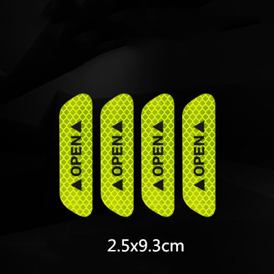 Auto Reflektierende Aufkleber Auto Warnung Band Sicherheit Tür Offene Zeichen Sicherheit Nacht Leuchtende Auto Auto Zubehör Für Auto Körper Augenbraue: Style E Green(4 PCS)