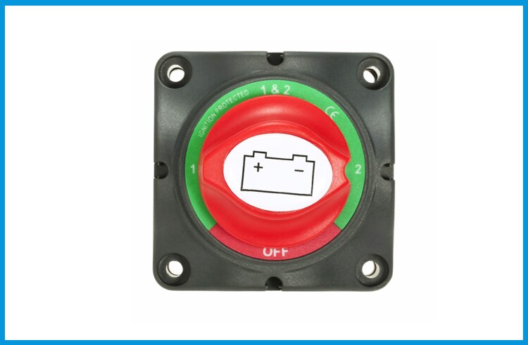 12V/24V Dual Battery Selector Isolator Master Switch Cutoff Cut Off Disconnect Power Kill Switch 4 Position Marine Boat Car RV