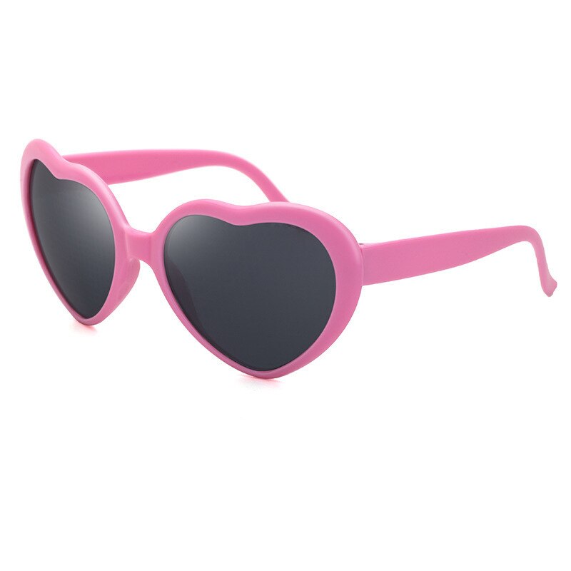 7Color At Night Diffraction Glasses Women Sunglasses Heart Shaped Effects Glasses Watch The Lights Change To Heart Shape: pink