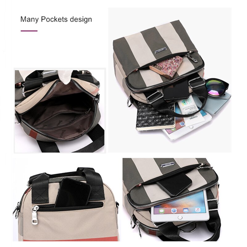 Vento Marea voyage femmes sacs à dos petit multifonctionnel sac à bandoulière pour les femmes imperméable Nylon bande Multi poche Packbag