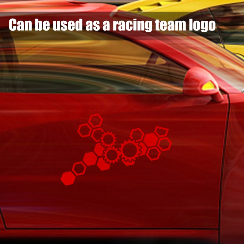 Auto Reflecterende Body Stickers Honingraat Vorm Zeshoekige Stickers Motorfiets Veiligheid Reflecterende Waarschuwingsstickers Auto Decoratie