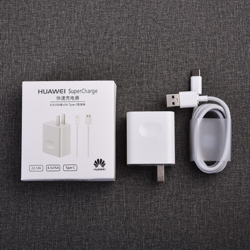Originele huawei 5v/4.5a supercharger adapter 5a type c usb kabel voor  p9 p10 plus  p20 p30 p40 pro mate 9 10 20 30 pro honor 10: Ons set met doos
