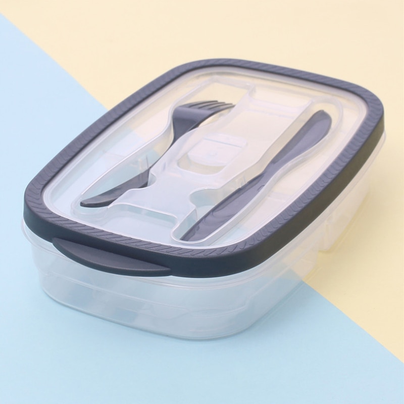 Plastic Bento Box 3 Styles Meal Storage Food Prep Lunch Box 2 Compartment Reusable Microwavable Containers Home Lunchbox