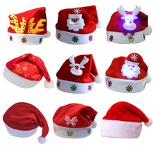 Cosplay Kids Adult LED Kerstmuts Kerstman Rendier Sneeuwpop Xmas Cap bonnet de noel adulte kerstman hoed