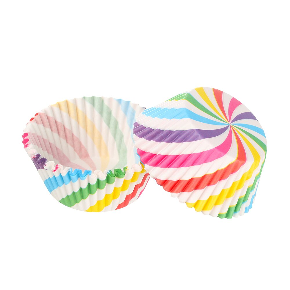 50/100Pcs Muffins Cup Papier Cupcake Wrappers Bakselkoppen Gevallen Muffin Dozen Cake Cup Diy Cake Gereedschappen Keuken bakken Levert: 100Pcs colorful 2