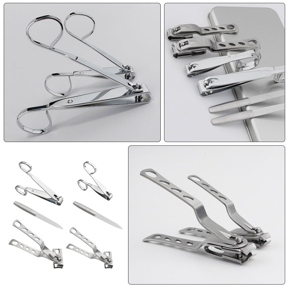 6pcs Nail Clippers File Kit 360-Degree Rotating Head Toenail Fingernail Clippers
