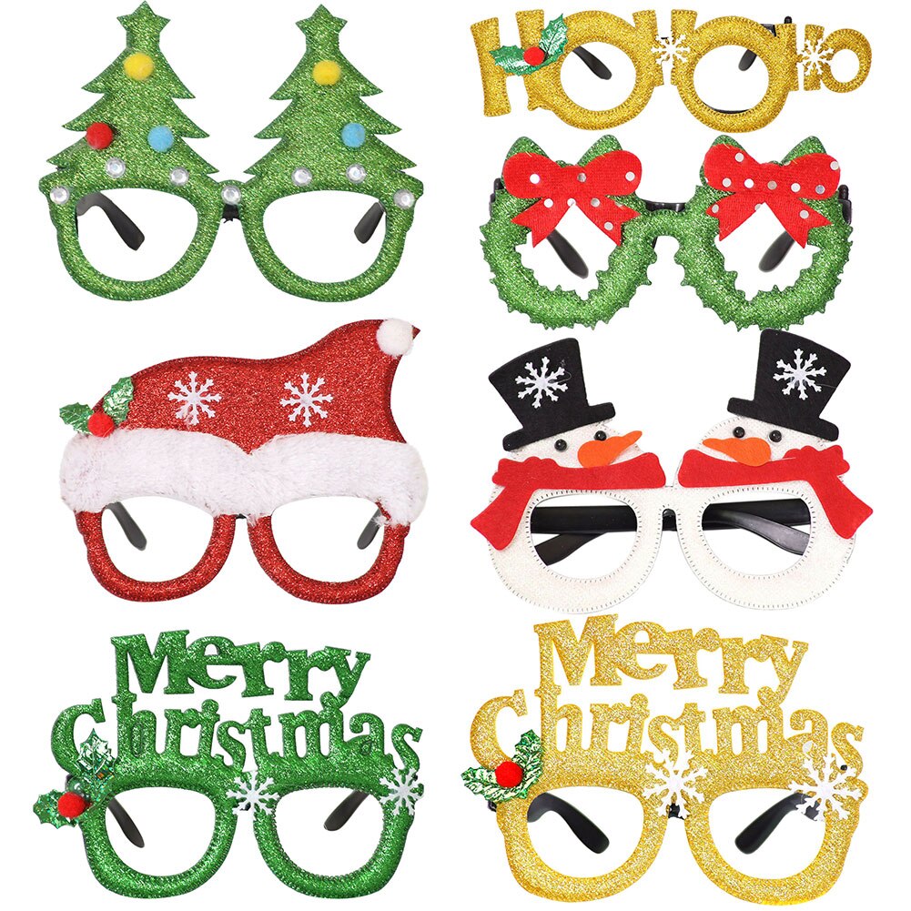 Jule tema, foto rekvisitter, fest tilbehør julemanden hat snemand briller voksen børn legetøj jul fest forsyninger !!