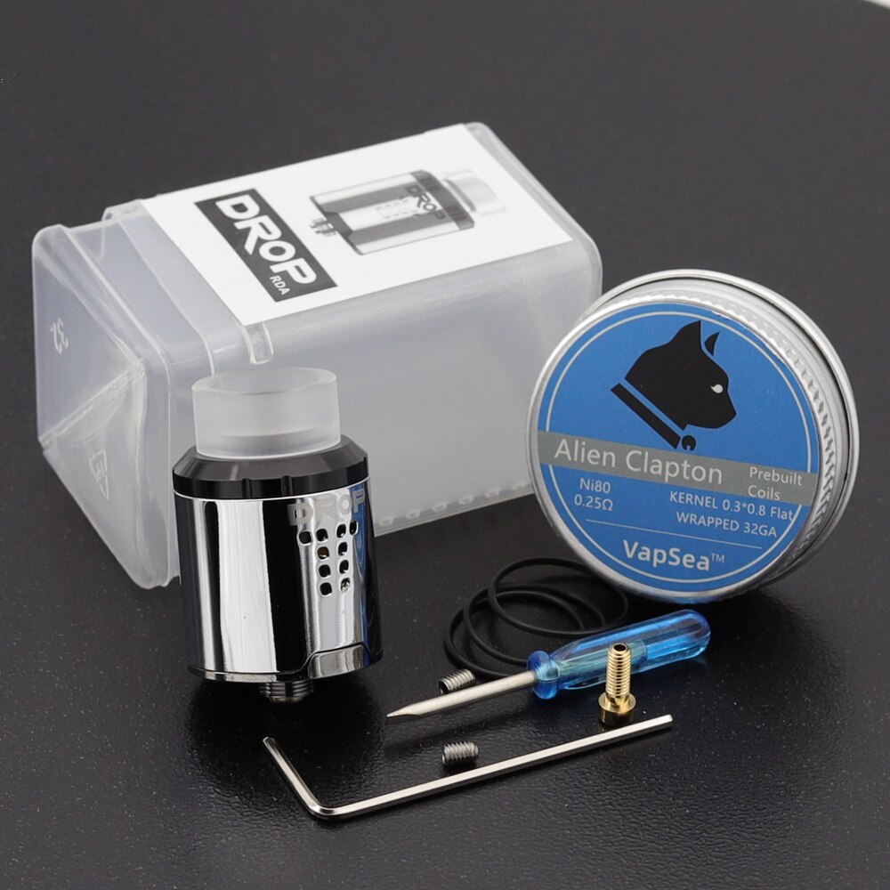 Vape RDA Tank Rebuildable Dripping Atomizer 24mm with 4 Large Post Holes For Easy Coil Replacement BF pin RDA: SS-10Coils