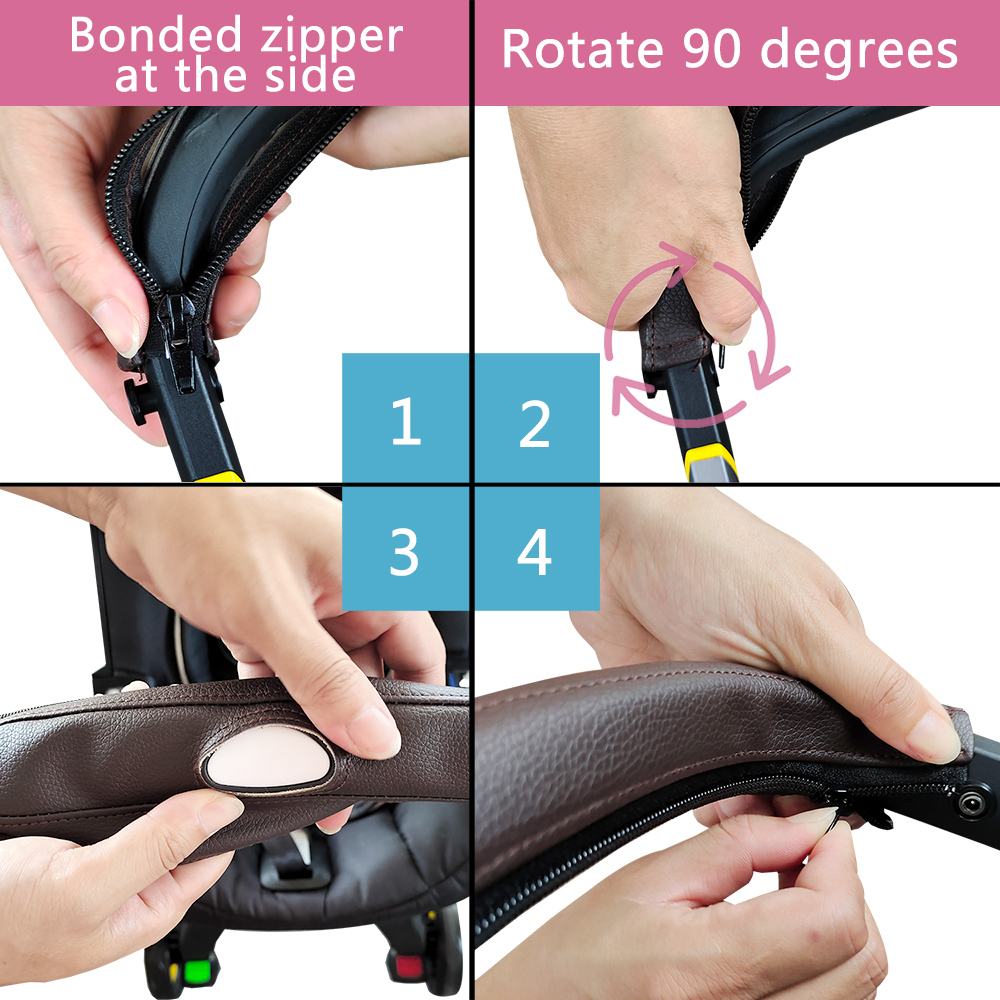 Wandelwagen Accessoires Handvat Cover Voor Donna/Doona Kinderwagen Armsteun Pu Beschermhoes Cover Leather Covers