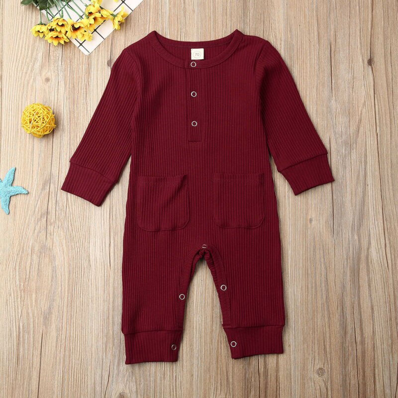 Herfst Winter Baby Kids Jongens Baby Lange Mouw Romper Jumpsuit Katoen Kleding Outfit Set 0-24M