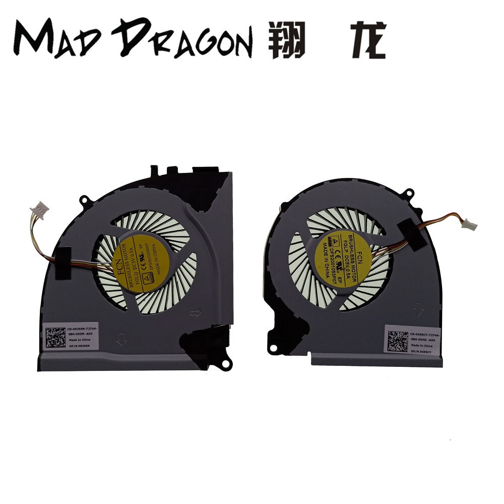Mad dragon brand laptop kylfläktmontering cpu-fläkt gpu-fläkt för dell inspiron 15 7000 7557 7559 0 cc 0kn cc0kn 0 rjx 6n 04 x 5cy