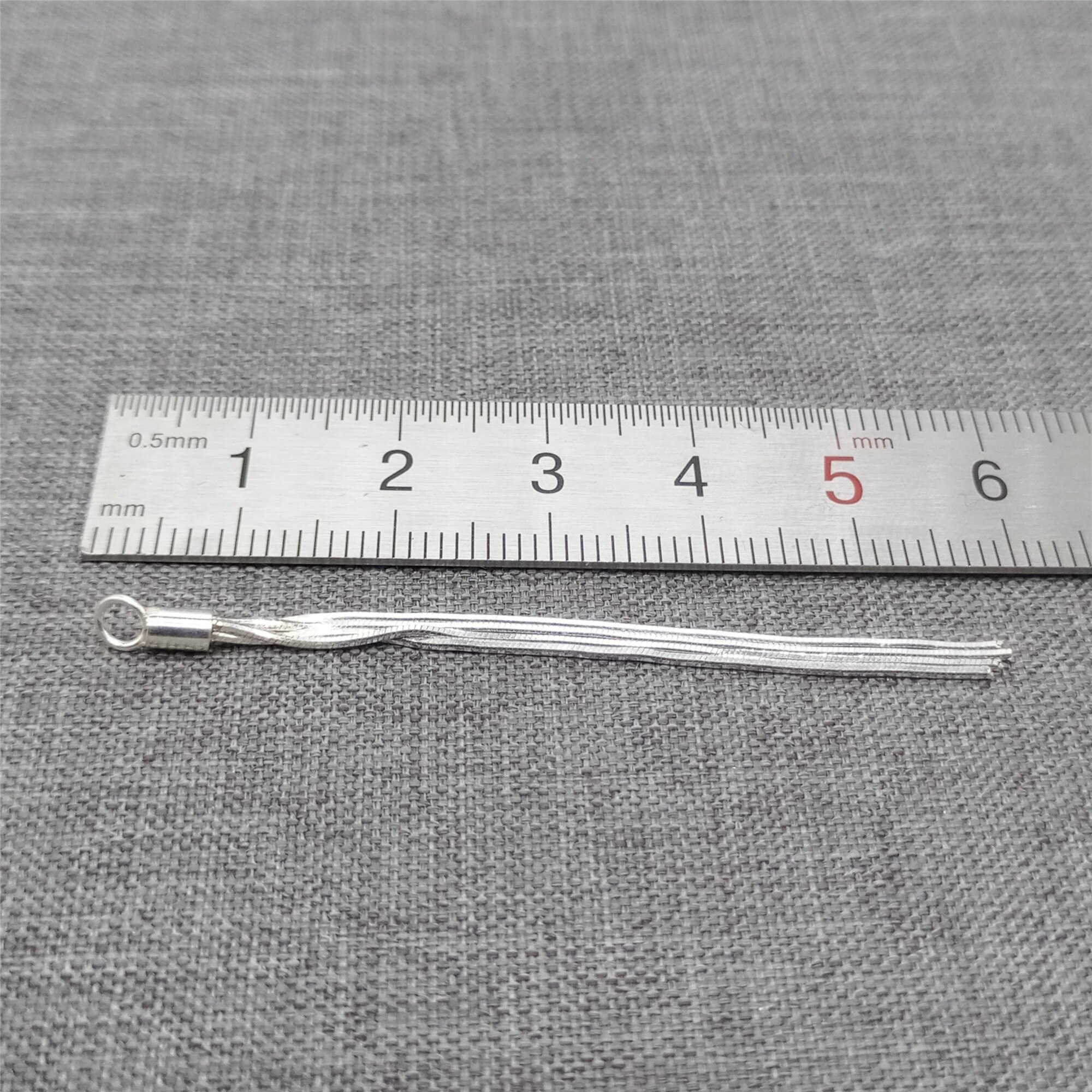 2pcs di 925 In Argento Sterling Catena Del Serpente Nappa Pendenti E Ciondoli per Dell'orecchino Della Collana