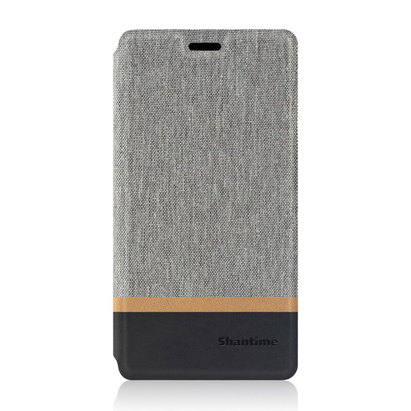 Canvas PU Leather Phone Bag Case For Umidigi S5 Pro Flip Case For Umidigi S5 Pro Business Case Soft Silicone Back Cover: Gray