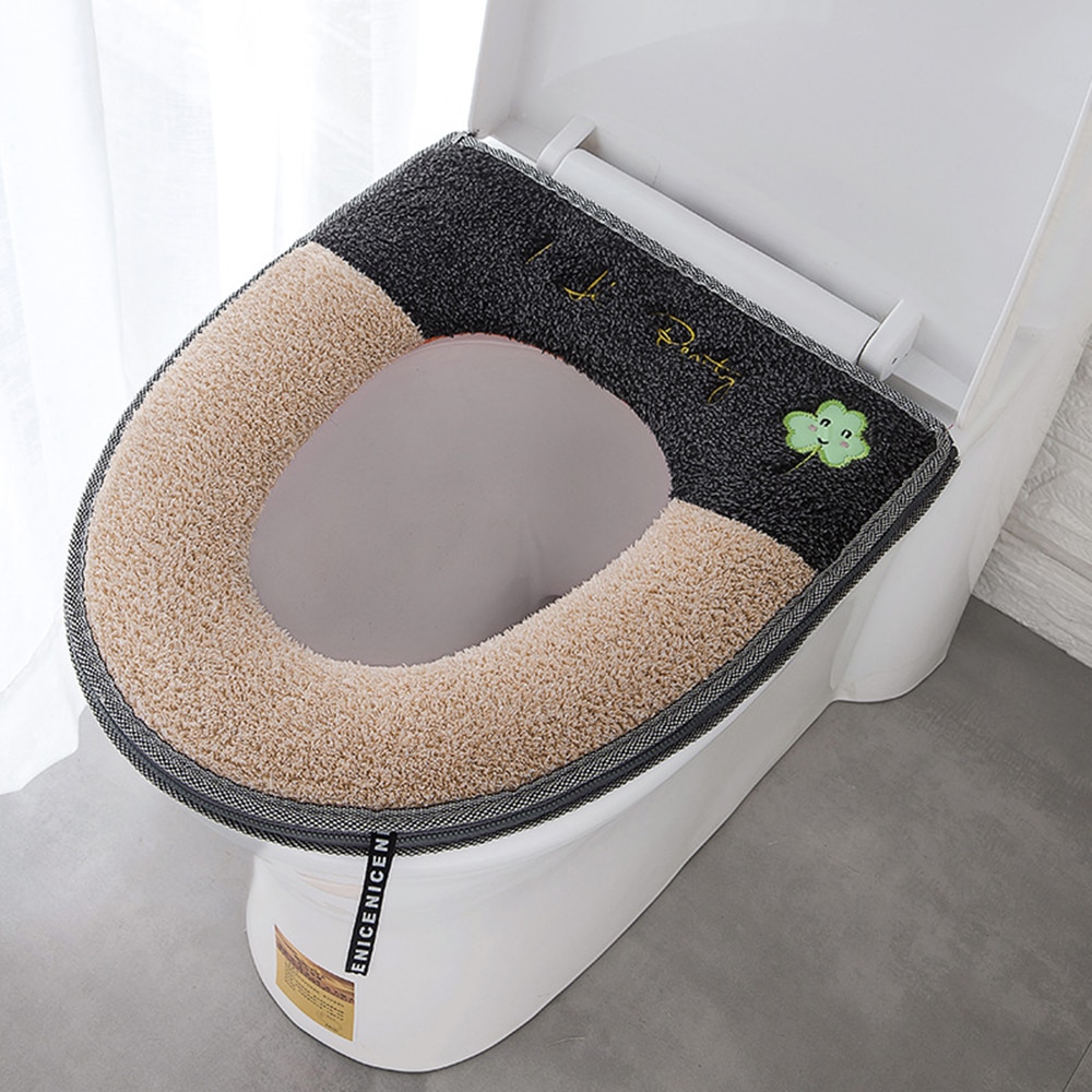 Rits Gewatteerde Wc Zitkussen Badkamer Warme Zachte Toilet Seat Deksel Pad Closestool Protector Badkamer Accessoires Set